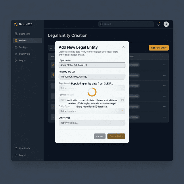 Create your Legal Entity
