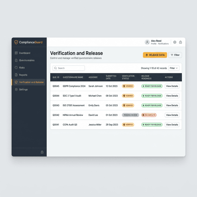 Controlled verification and release
